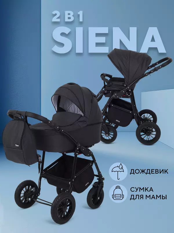 Коляска 2 в 1 Rant Siena 2024 08 графит